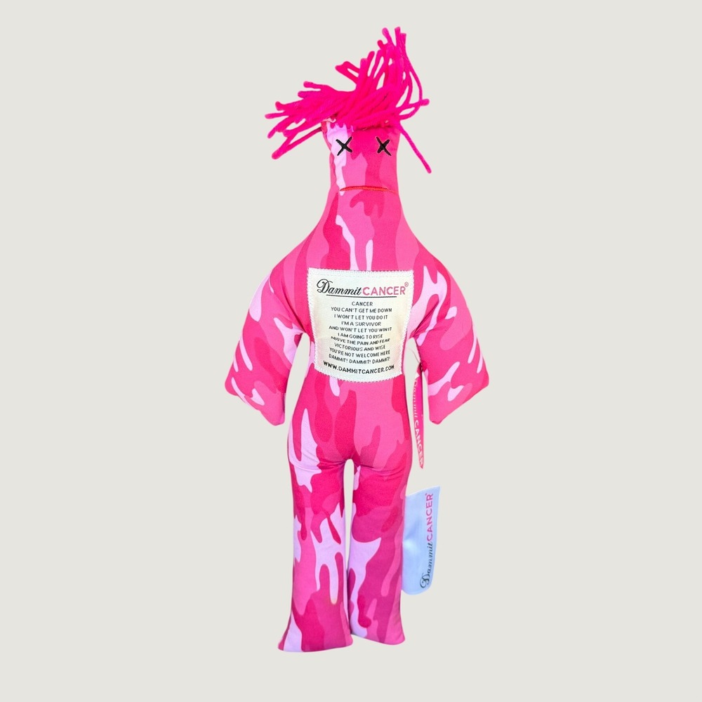 Pink Camo Dammit Cancer Doll Limited Edition Stress Relief Plush Gift
